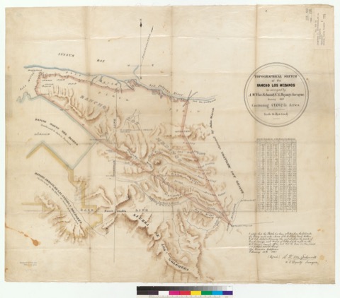 Diseño: Topographical sketch of the Rancho Los Medanos : [Calif.] / as surveyed by A.W. Von Schmidt, U.S. Deputy Surve