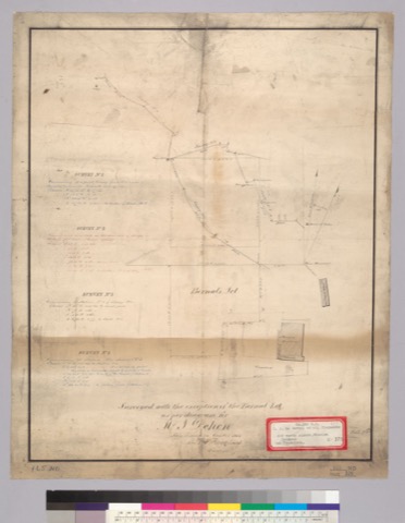 Diseño: Two hundred varas square in Mission Dolores, San Francisco, Calif.] : Surveyed with the exception of the Berna