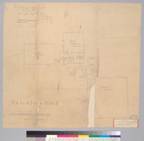 Diseño: Two hundred varas square, Mission Dolores, San Francisco, Calif.] : variation 15.30 E